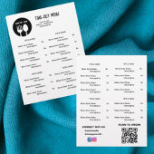 Zwart, Wit Restaurant Afhaalmenu met QR-code Flyer