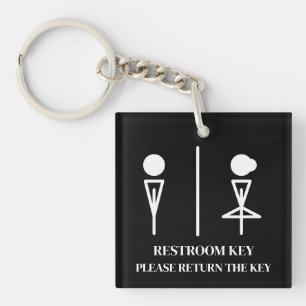 Zwart & Wit Restaurant Cafe Kantoor Winkel Toilet Sleutelhanger