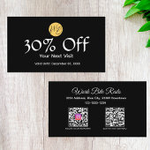 Zwart-wit Restaurant QR Code Menu en Kortingskaartje