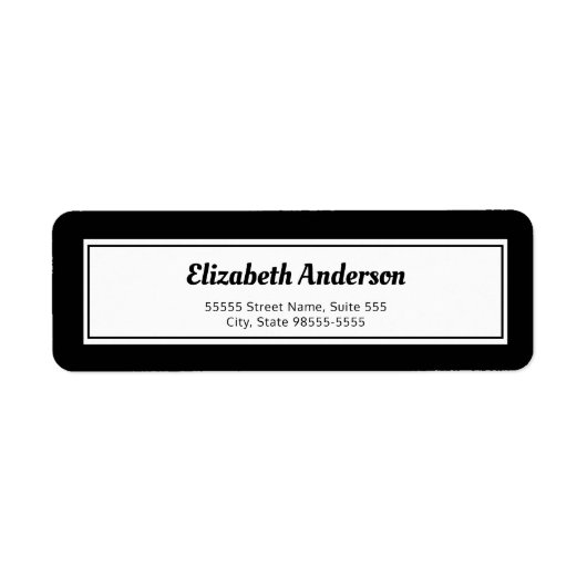 Zwart Wit Retouradres Etiket (Voorkant)