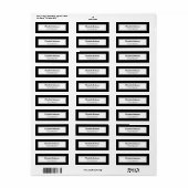 Zwart Wit Retouradres Etiket (Full Sheet)