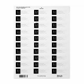 Zwart-wit | Retouradres Etiket (Full Sheet)