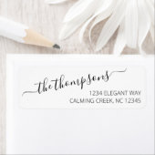 Zwart wit retouradres Klassiek script Etiket (Insitu)