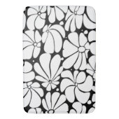 Zwart-wit Retro 70s Bloem Grafisch Ontwerp Badmat (Voorkant Verticaal)