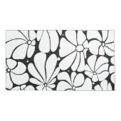 Zwart-wit Retro 70s Bloem Grafisch Ontwerp Kussensloop (Achterkant)