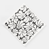 Zwart-wit Retro 70s Bloem Grafisch Ontwerp Servet (Hoek)