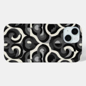 Zwart-wit Retro Abstract Patroon Case-Mate iPhone Case (Achterkant (horizontaal))