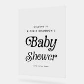 Zwart-wit Retro Baby shower Welkomstbord Acryl Bord (Hoek)
