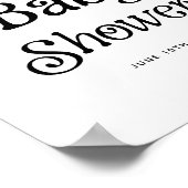 Zwart-wit Retro Baby shower Welkomstbord Poster (Hoek)