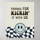 Zwart & wit retro Bedankt voor kickin' food teken Poster (Voorkant)