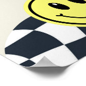 Zwart & wit retro Bedankt voor kickin' food teken Poster (Hoek)