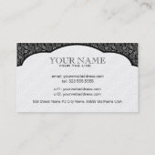 Zwart & Wit Retro Bloemen Dot Patroon Visitekaartje (Achterkant)