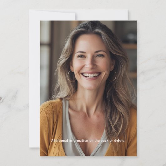 Zwart-wit Retro Bloemen Verjaardag Uitnodiging (Achterkant)