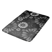 Zwart-wit retro bloemmotief badmat (Gekanteld)