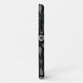Zwart-wit retro bloemmotief Case-Mate iPhone case (Achterkant/links)