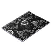 Zwart-wit retro bloemmotief notitieboek (Linkerzijde)