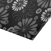 Zwart-wit Retro Bloemmotief Snijplank (Hoek)