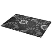 Zwart-wit Retro Bloemmotief Snijplank (Hoek)