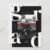 Zwart-wit Retro Bold Klasse van 2024 Afstuderen Kaart (Voorkant)