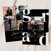 Zwart-wit Retro Bold Klasse van 2024 Afstuderen Kaart