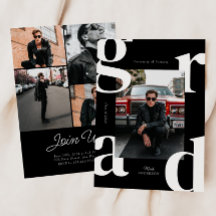 Zwart-wit Retro Bold Klasse van 2024 Afstuderen