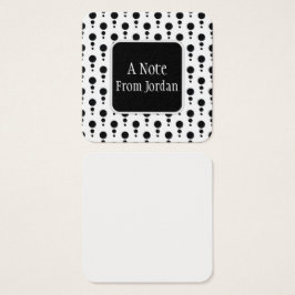 Zwart-wit Retro Bubbles Patroon Berichtnota's Vierkante Visitekaartjes