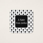 Zwart-wit Retro Bubbles Patroon Berichtnota's Vierkante Visitekaartjes (Voorkant)