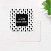 Zwart-wit Retro Bubbles Patroon Berichtnota's Vierkante Visitekaartjes (Bureau)