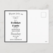 Zwart-wit Retro Checkerboard Company Picnic Feestdagenkaart (Achterkant)