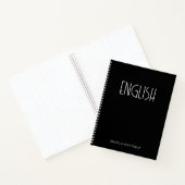 Zwart-wit Retro Engelse taalleer Notitieboek (Binnen)