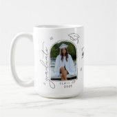 Zwart Wit Retro Foto Afstuderen Koffiemok (Links)