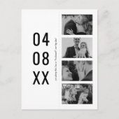 Zwart-wit Retro Foto Bladwijzer Bewaar de datum Uitnodiging Briefkaart (Voorkant)