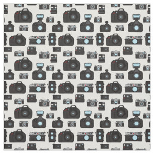 Zwart-wit Retro Fotograaf Camera Patroon Stof