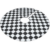 Zwart-wit retro geruit patroon kerstboom rok (Gekanteld)