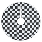 Zwart-wit retro geruit patroon kerstboom rok (Voorkant)