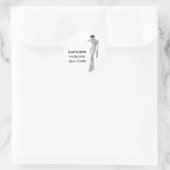 Zwart-wit Retro Glam Diva Adreslabels Ronde Sticker (Tas)