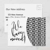 Zwart-wit retro golfpatroon "We hebben verplaatst" Aankondigingskaart (Voorkant / Achterkant)