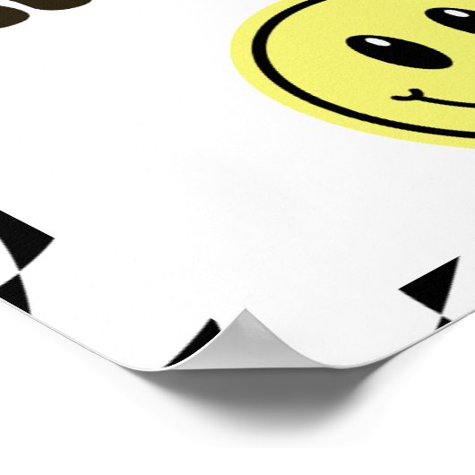 Zwart & wit retro grijp wat Snacks voedsel teken Poster (Hoek)