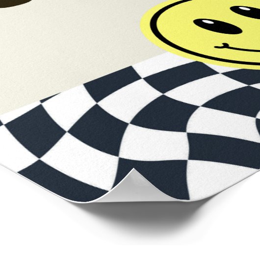 Zwart & wit retro grijp wat voedsel teken poster (Hoek)