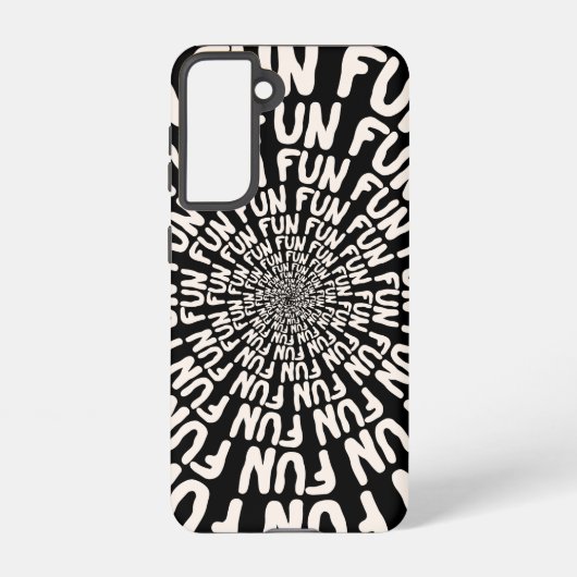 Zwart wit retro groovy leuke concentrische cirkel samsung galaxy hoesje (Achterkant)