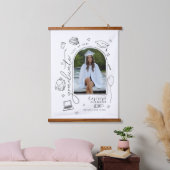 Zwart Wit Retro Hand getrokken Foto Afstuderen Hangend Wandkleed (Slaapkamer)