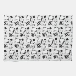 Zwart & wit retro huishoudelijke design theedoek