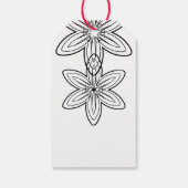 Zwart-wit retro minimalistische bloemen cadeaulabel (Achterkant)