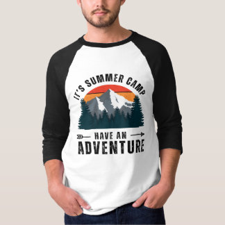 Zwart Wit  Retro Mountain Adventure T-shirt