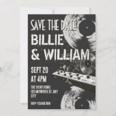 Zwart-wit retro muziek bruiloft save the date (Voorkant)