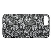 Zwart-wit Retro Paisley Ham Patroon Case-Mate iPhone Case (Achterkant (Horizontaal))