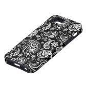 Zwart-wit Retro Paisley Ham Patroon Case-Mate iPhone Case (Onderkant)
