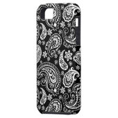 Zwart-wit Retro Paisley Ham Patroon Case-Mate iPhone Case (Achterkant Links)