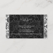 Zwart-wit Retro Paisley Patroon 2 Ontwerp Visitekaartje (Achterkant)