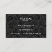 Zwart & Wit Retro Paisley Patroon 3 Ontwerp Visitekaartje (Achterkant)